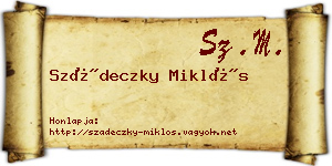 Szádeczky Miklós névjegykártya